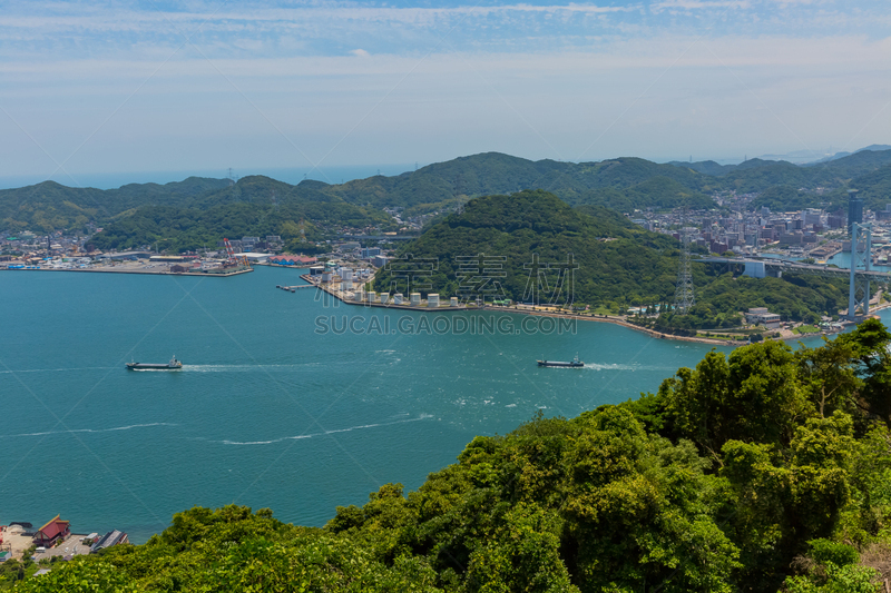 日本,地形,旅途,关门海峡,城镇景观,云,枝繁叶茂,植物,户外,天空