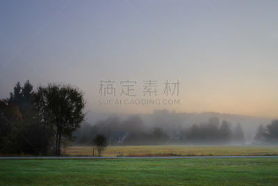 秋天,早晨,太阳,雾,长时间曝光,平衡折角灯,佛蒙特,东北方向,自然,灵性