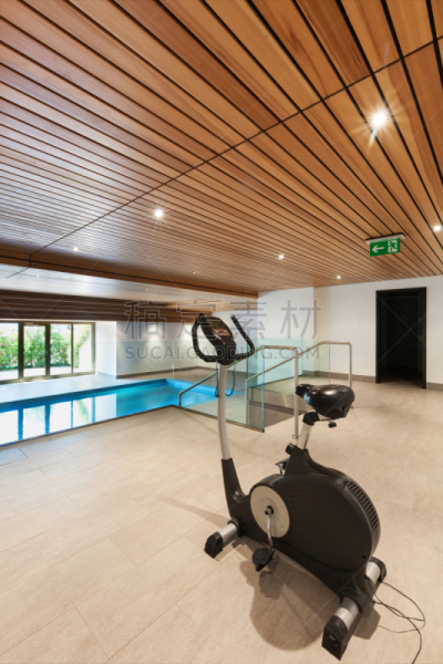 indoor pool, exercise bicycle