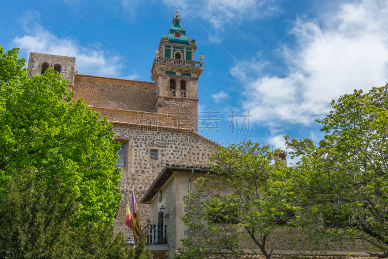 马略卡,西班牙,乔治桑,瓦尔德摩莎修道院,瓦尔德摩莎,sierra de tramuntana,悬铃树,山庄,回廊,修院