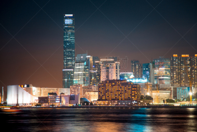 夜晚,湾仔,太平山,维多利亚港湾,维多利亚港,九龙,渡轮,2016,美,水平画幅