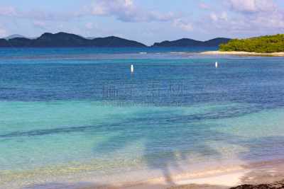圣汤姆斯,沙子,风景,岛,小的,海滩,自然美,非凡的,云,船