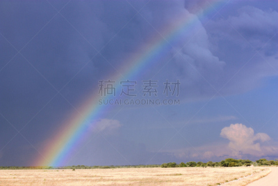 纳米比亚,彩虹,含盐盆地,非洲大草原,东欧大草原,天空,暴风雨,夏天,乡村风格