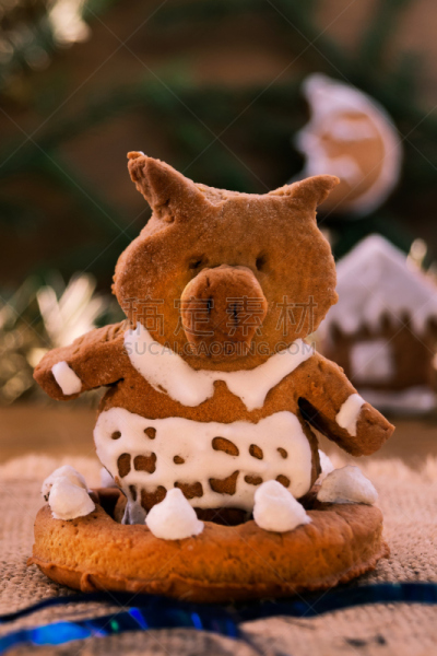 猪,背景,圣诞装饰,酥饼,数字,传统,清新,蛋糕,食品,成分