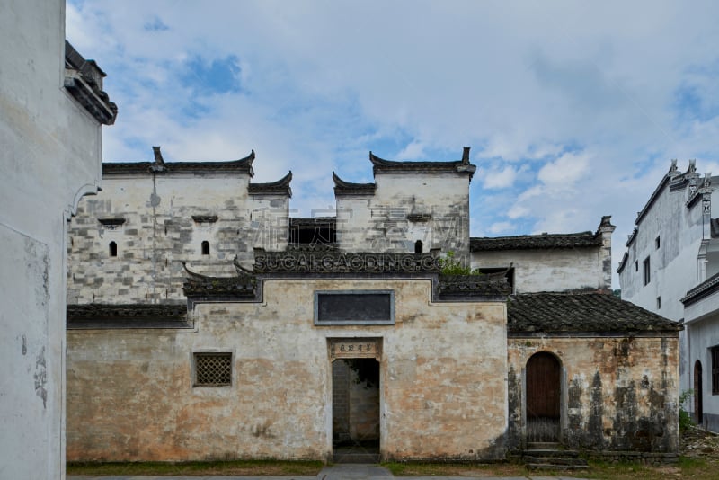 瓷器,古老的,住房,圣巴泰勒米岛,天空,水平画幅,墙,无人,砖墙,大门