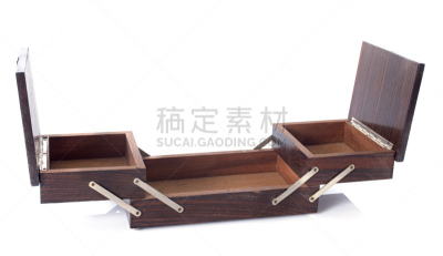首饰盒,空箱子,衣柜,水平画幅,木制,无人,古老的,板条箱,白色背景,盒子