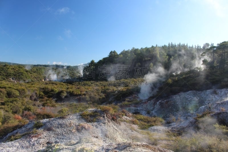 温泉,怀奥塔普温泉公园,硫磺泉,温泉池,mud pot,火山口,间歇泉,火山喷口,火山地形,水平画幅