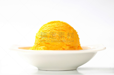 冰淇淋,黄色,一把,水平画幅,形状,无人,柠檬软冻,意大利冰淇淋,特写,橙子