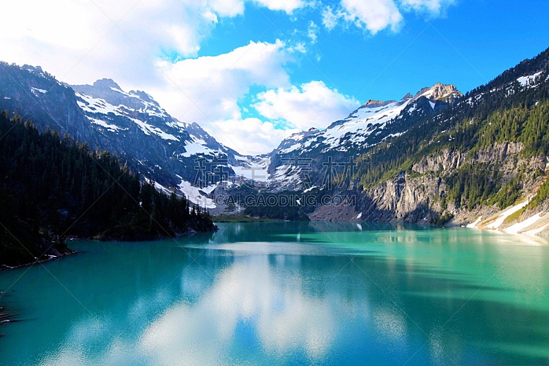 湖,山,冰河,蓝色,高大的,水,水平画幅,马戏团,雪,巨大的