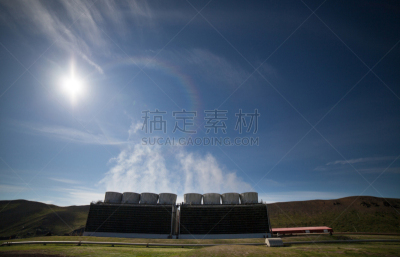 温泉,卡拉夫拉,地热发电站,多代家庭,水平画幅,能源,装管,火山地形,工厂,户外