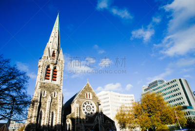 秋天,新西兰,天空,cathedral square,水平画幅,旅行者,大洋洲