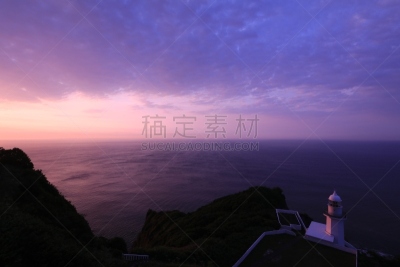 室兰,斗篷,北海道,海岬,水平画幅,无人,蓝色,日本,色彩渐变,太阳