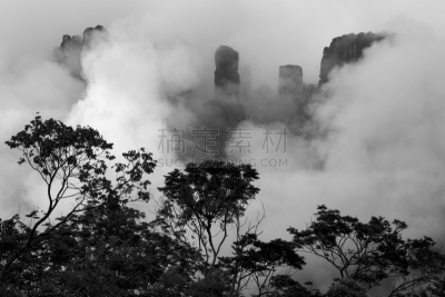 委内瑞拉,天使瀑布,天空,玻利瓦尔省,Canaima,平顶山,水平画幅,瀑布,纯净,流动