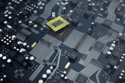3D rendering Central Computer Processors CPU concept. Electronic engineer of computer technology. Computer board chip circuit cpu core. Hardware concept electronic device motherboard semiconductor