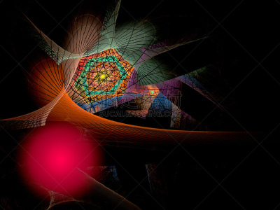 绘画插图,分形,抽象,黑色背景,螺线,纹理效果,暗色,几何形状,橙色,艺术品