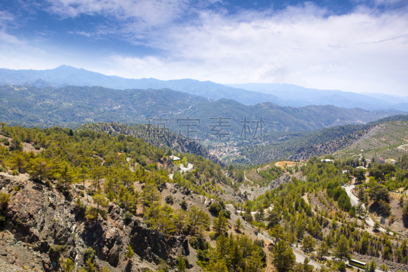 特罗多斯山区,塞浦路斯,山,地形,古拉拉绿洲,阿法尔洼地,水,天空,沟壑,水平画幅