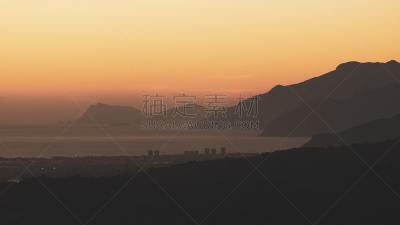 萨莱诺,风景,顶部,船,阿玛菲海岸,海港,黄昏,岩石,夏天,天空