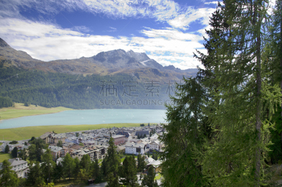 湖,山,全景,在上面,水,天空,北卡罗来纳,水平画幅,无人,依诺河