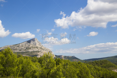圣维克多山,普罗旺斯,法国,拉维克托维尔,水,天空,水平画幅,膳食,夏天,偏远的