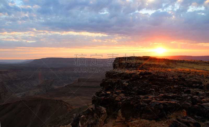 鱼河峡谷,纳米比亚,水平画幅,地形,彩色图片,无人,峡谷,风景,河流,户外