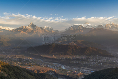 沙林扣山,喜马拉雅山脉,山脉,尼泊尔,黎明,雪崩,冰碛,水平画幅,山,雪