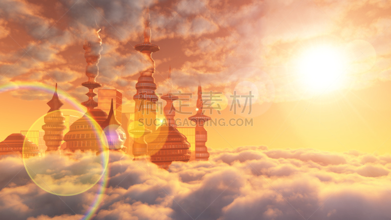 城市,未来,航拍视角,旅途,技术,云,商业金融和工业,想法,户外,三维图形