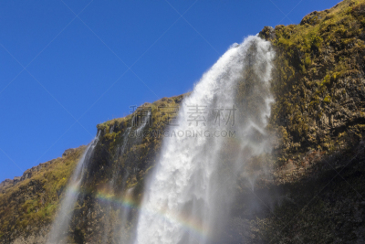 南,seljalandsfoss waterfall,冰岛国,传统,枝繁叶茂,著名景点,北欧,河流,彩虹,瀑布