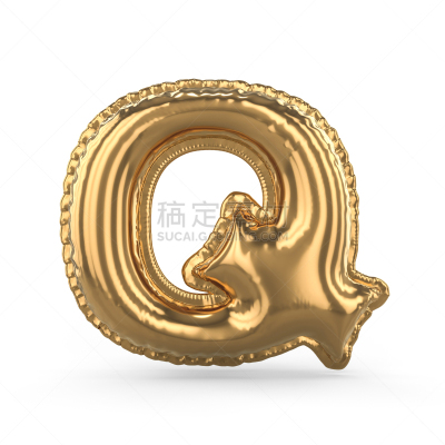 三维图形,英文字母q,气球,金色,充气品,分离着色,英语,单词,背景分离,字母