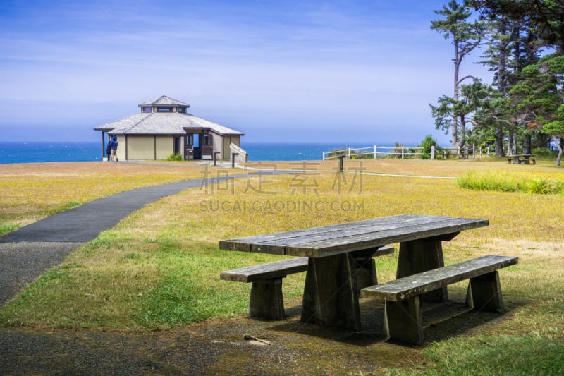 夏天,晴朗,太平洋,亭台楼阁,海滩,白昼,库斯贝,水边,州立公园,俄勒冈州