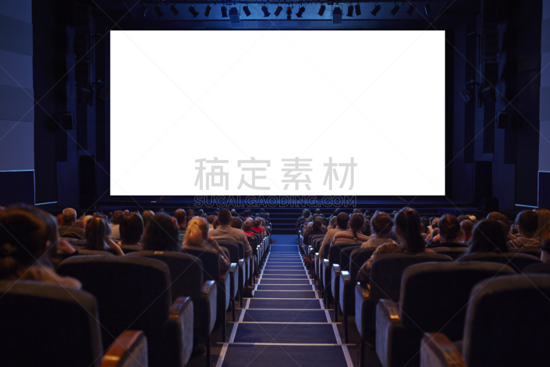 投影屏幕,参观者,空的,观众,群众,电影,留白,水平画幅,人