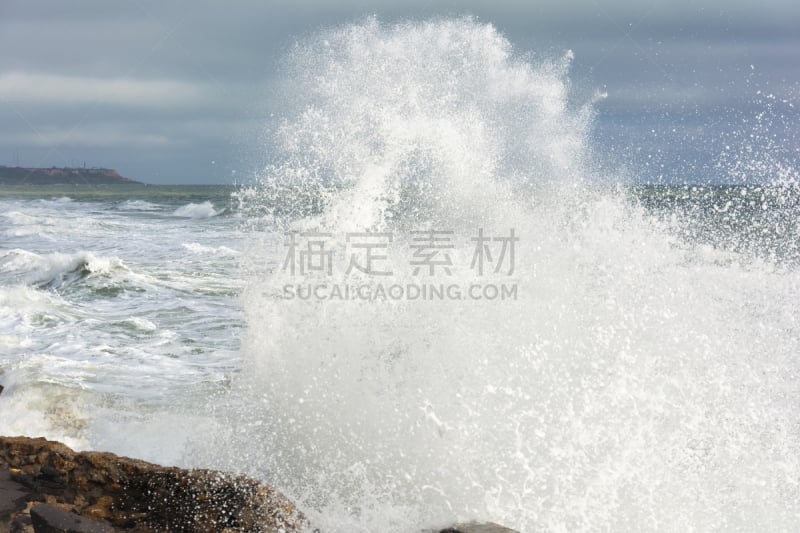 暴风雨,海景,海洋,黑海,水,风,水平画幅,纹理效果,户外,石头