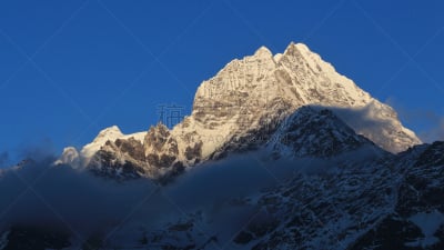 丹母瑟库峰,南奇集市,坤布,天空,水平画幅,雪,无人,喜马拉雅山脉,户外,白色