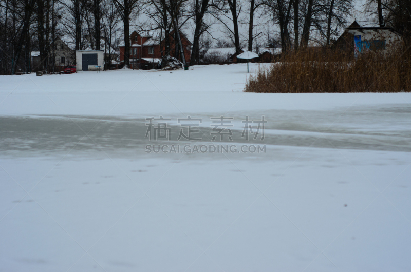 河流,冻结的,寒冷,纹理效果,平视角,云景,环境,云,霜,雪