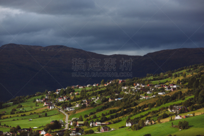 暴风雨,挪威,美国小镇,西,自然,天空,水平画幅,地形,无人,欧洲