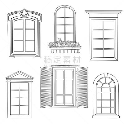 窗户,拱门,蚀刻版画,乱画,百叶窗,文艺复兴,砖,复古风格,建筑业,四方连续纹样