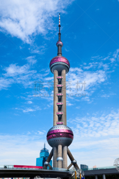 东方明珠塔,上海,陆家嘴,浦东,垂直画幅,水,天空,美,未来,无人