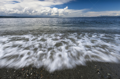 艾德蒙斯,海滩,波浪,华盛顿州,史挪合米许县,普吉特海湾,水,天空,公园,水平画幅