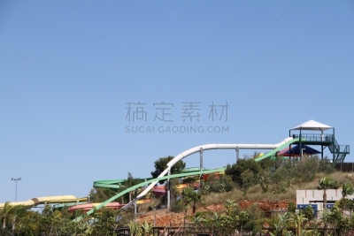 水滑道,穆尔西亚,水上公园,水平画幅,无人,日光,西班牙,晴朗,摄影