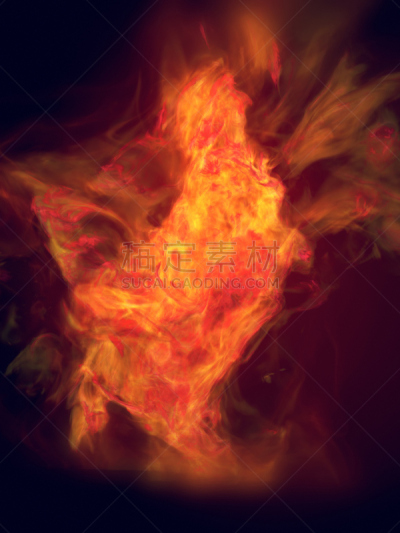 三维图形,燃烧的火炬,橙色,黑色,背景,分离着色,垂直画幅,艺术,能源