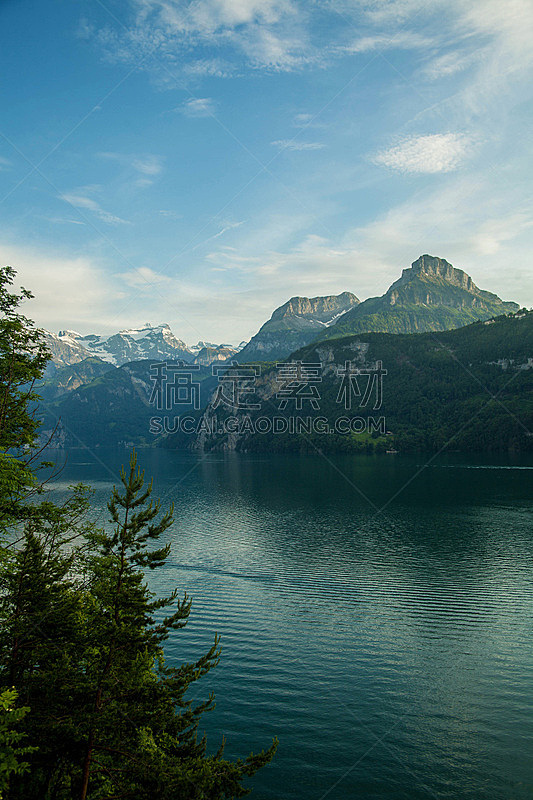 山,瑞士,湖,垂直画幅,水,天空,美,公园,无人,夏天