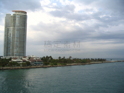 迈阿密,水,水平画幅,夜晚,无人,海港,大西洋,户外,都市风景,南部海滩