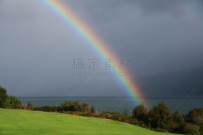 彩虹,茂尔岛,茂尔海峡,水平画幅,无人,英国,苏格兰,摄影