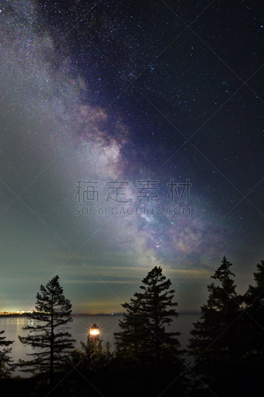 灯塔楼,银河系,在上面,垂直画幅,水,天空,星系,公元前,西温哥华,云