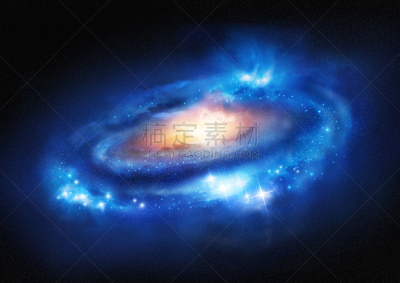 星系,巨大的,天空,水平画幅,夜晚,无人,螺旋星系,绘画插图,科学,星云