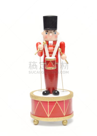 音乐盒,胡桃钳,胡桃夹子,垂直画幅,木制,无人,白色背景,特写,红色