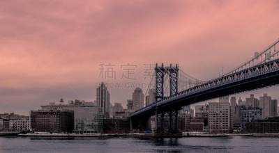 威廉斯堡桥,纽约州,水平画幅,无人,海港,户外,多变的天空,布鲁克林,都市风景,纽约