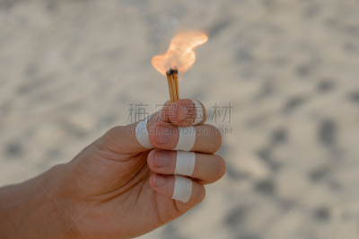 沙子,火柴棍,绷带,手,拿着,背景聚焦,四肢,火柴,夏天,光