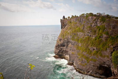 乌鲁瓦度,印度尼西亚,巴厘岛,寺庙,波浪,石头,岩石,夏天,户外