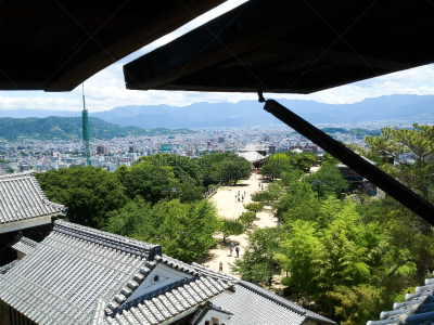 夏天,松山城堡,松山,天守阁,爱媛县,江户时代,四国,日本武士,水平画幅,秋天
