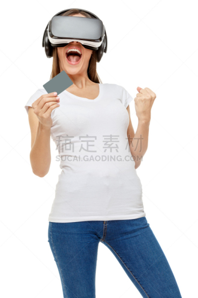 女人,虚拟现实,飞行风镜,玩家,虚拟现实模拟器,数字取景器,电子人,垂直画幅,白人,仅成年人